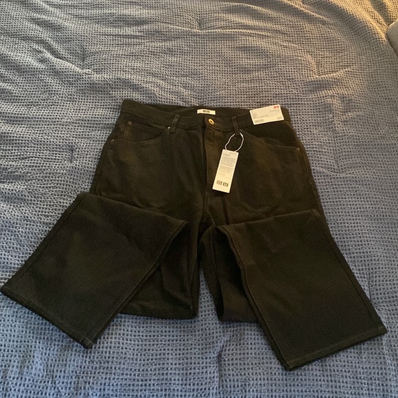 Uniqlo Regular Fit Straight Black Jeans sz 32 - Picture 5 of 6